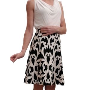 J. Crew Black and White A-Line Skirt